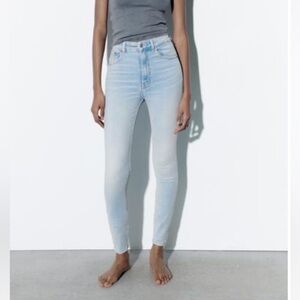 ZARA High-Rise Light Wash Skinny Jeans